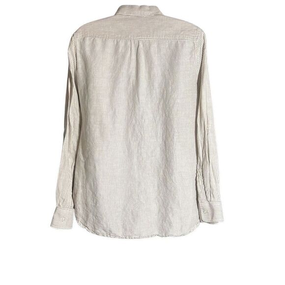 Dalia Collection Linen Blend Striped Button-Up Shirt – Size M - Picture 2 of 8